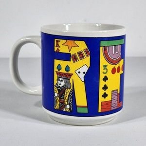 Vintage RENO Casino Rare Coffee Mug Cup 1987 Host International